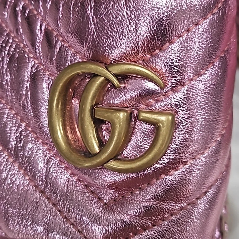 Gucci barbie pink metallic slides 10 41 - Picture 2 of 8